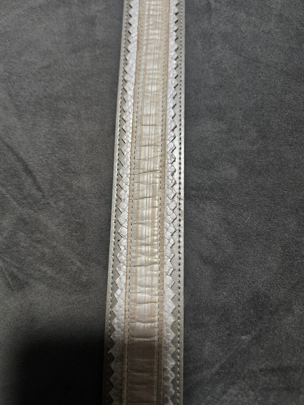 Streets Ahead Ivory Leather Belt with Decorative Silver Buckle